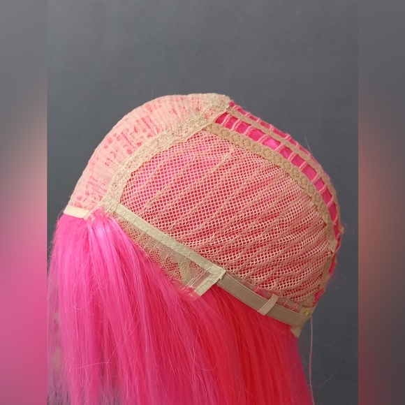 Hot Pink Long Spiky 80s Punk Mullet Rockstar Costume Wig main image 6